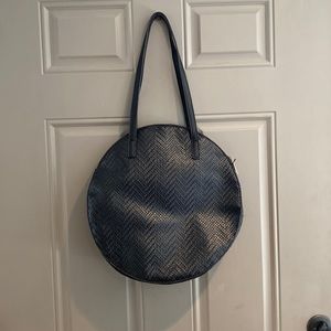 Anthropologie Black Round Purse
